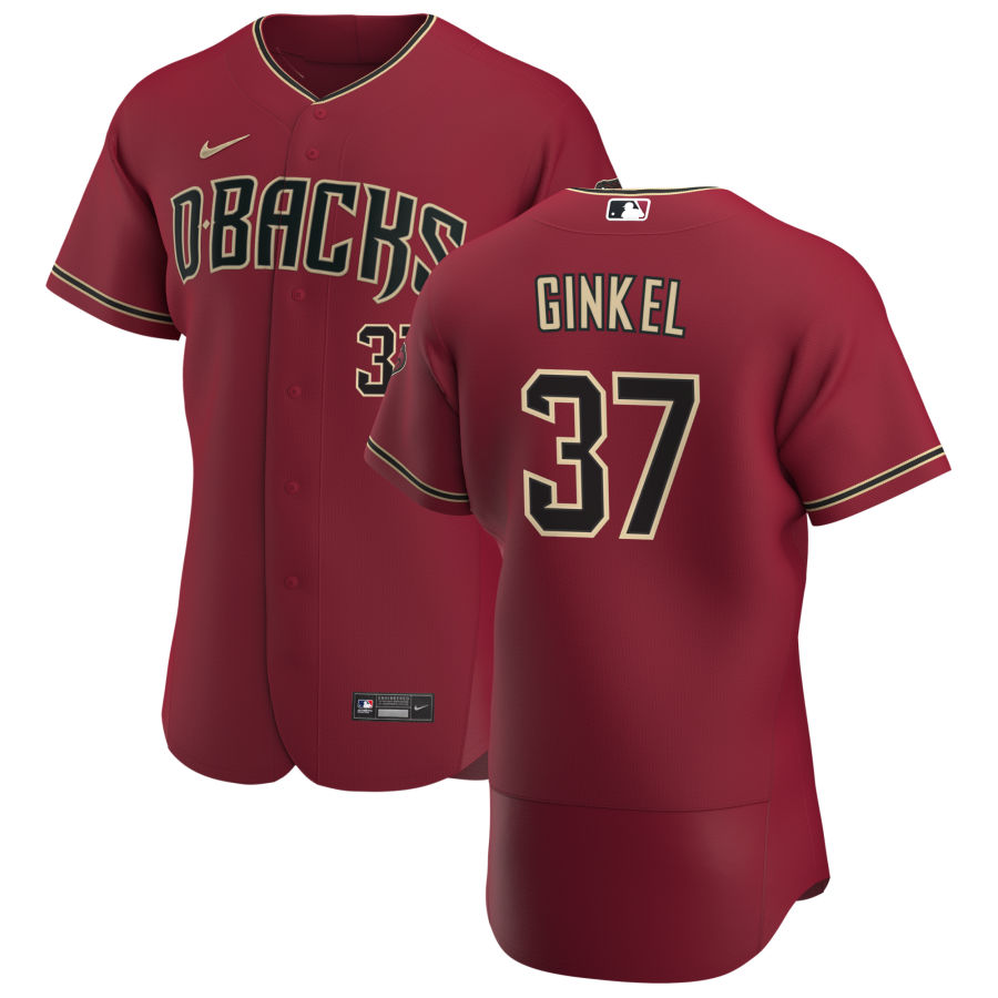 Arizona Diamondbacks #37 Kevin Ginkel Men Nike Crimson Authentic Alternate Team MLB Jersey->arizona diamondback->MLB Jersey